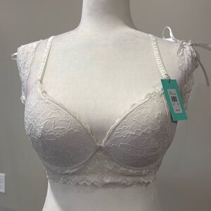 White bridal lace bra